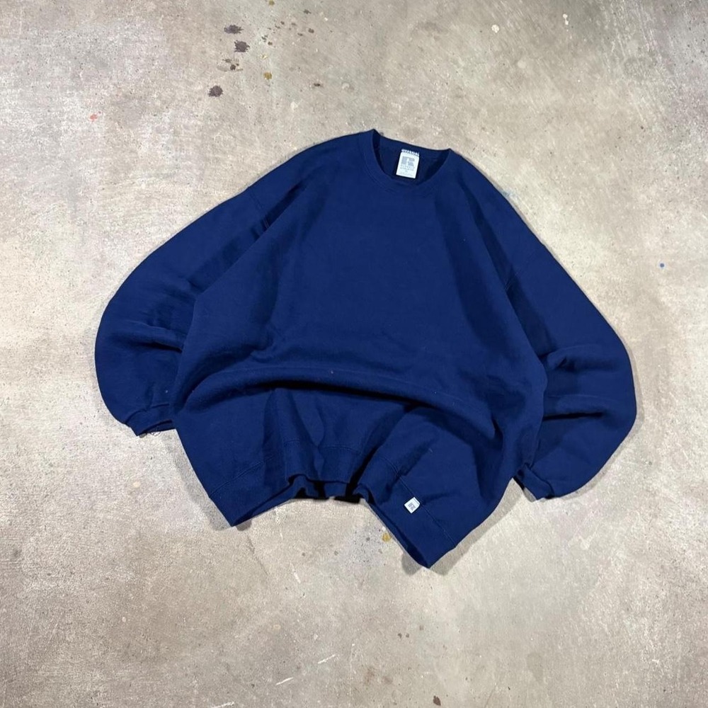 Vintage 90s made in USA Russel athletic blank navy blue sweatshirt Size XL